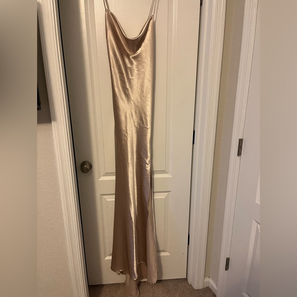 Nasty Gal Cowl Neck Satin Midi Dress